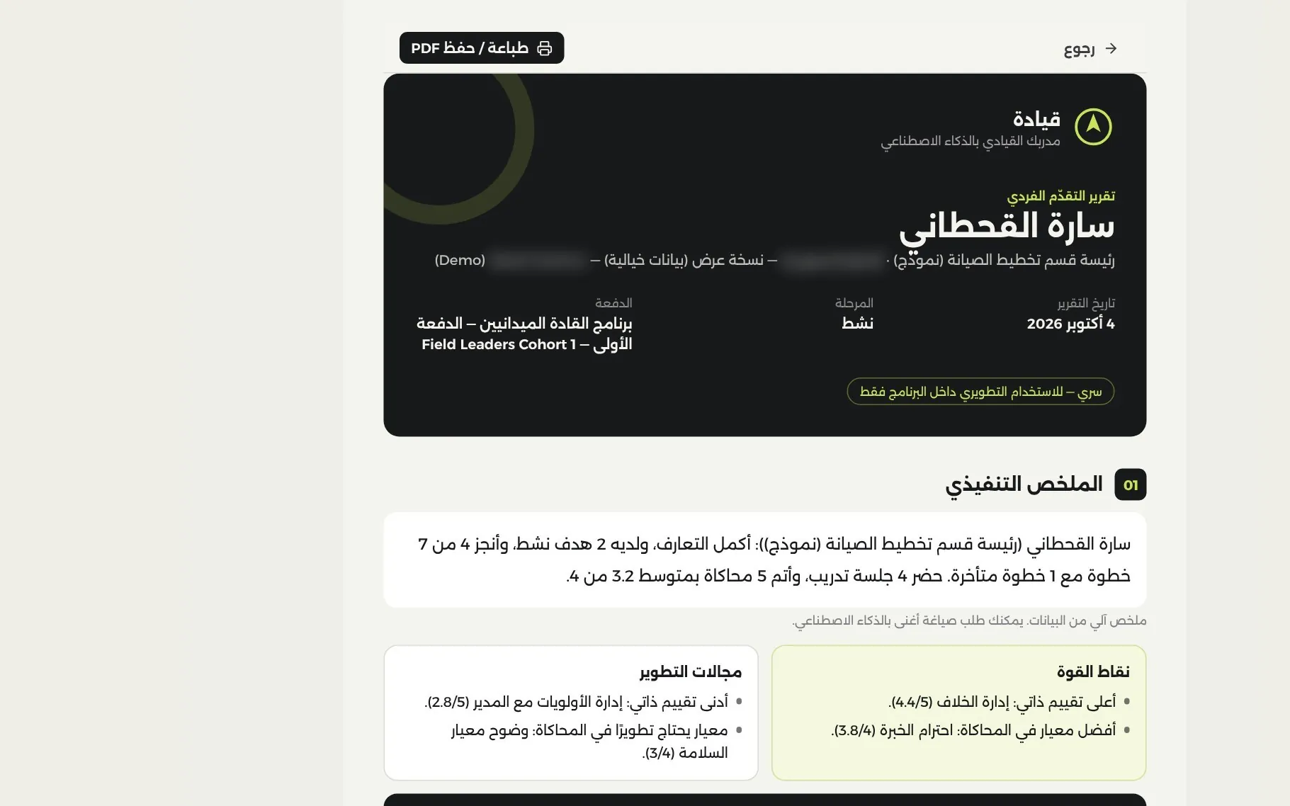 التقرير الفردي